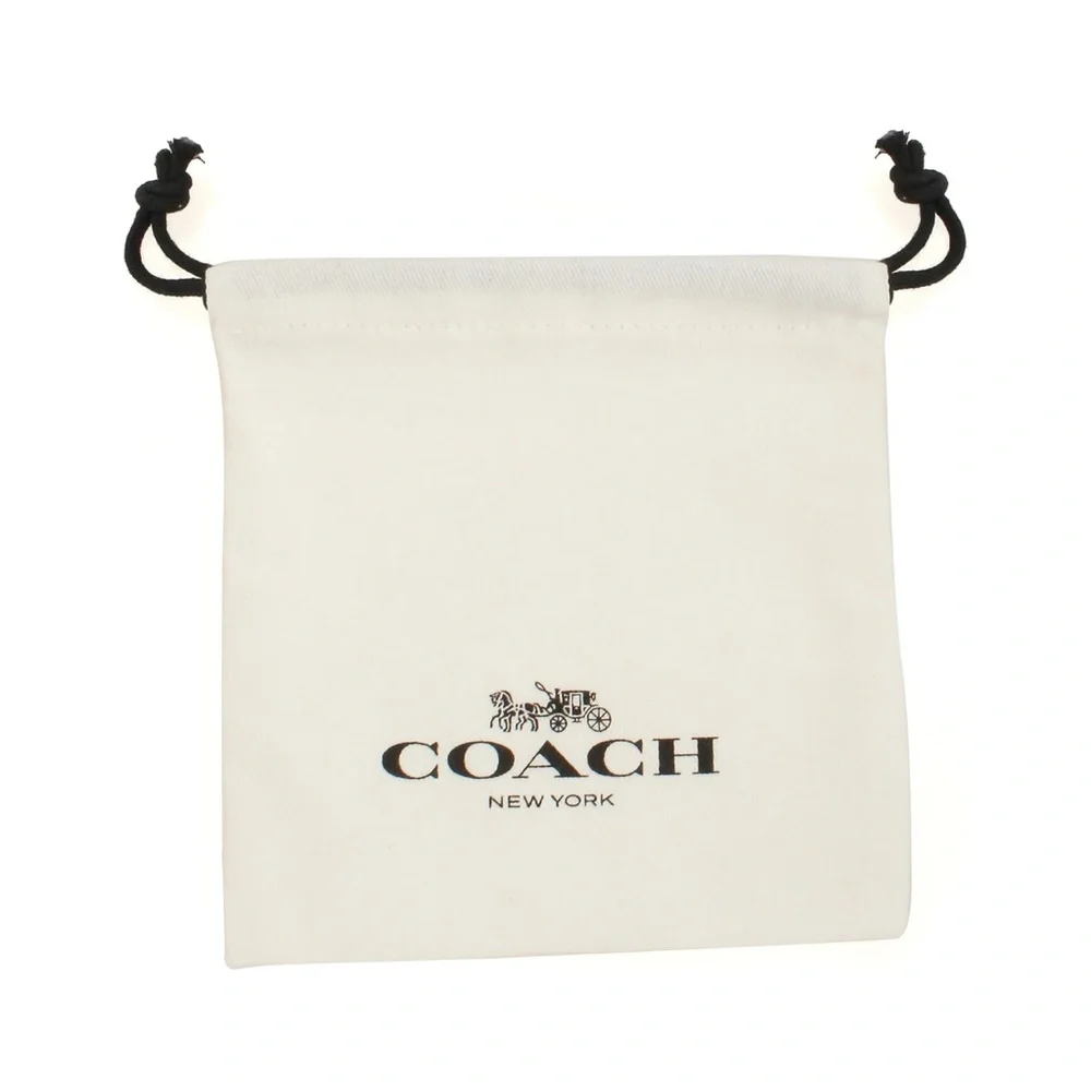 New Coach Silver Heart Charm Keychain with Logo Design - Picture 7 of 7